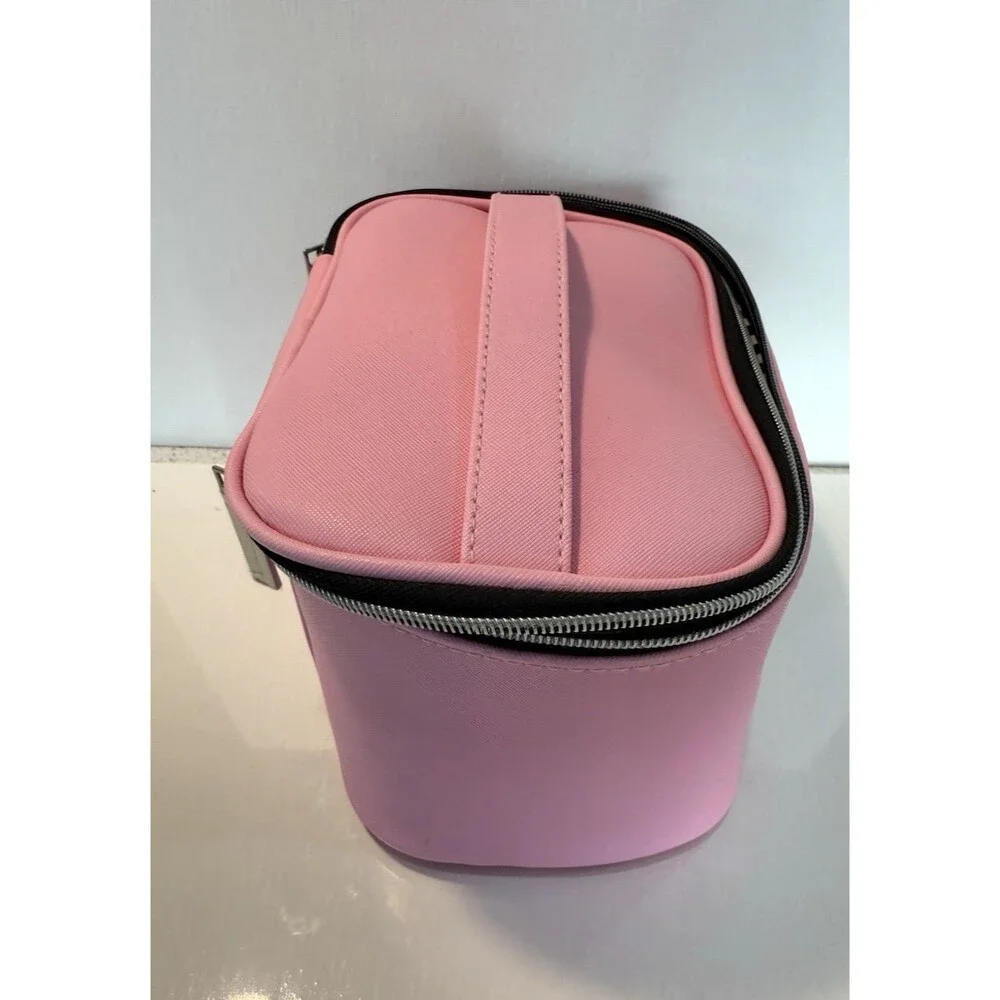 Marc Tetro Black Cat Cosmetic Makeup Bag Pink Retro Travel Zippered Kitten